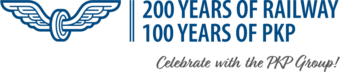 Logo 100 lat PKP 200 lat kolei